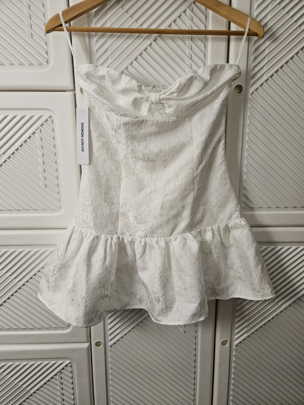 Princess Polly White Floral Jacquard Ruffle Mini Skirt